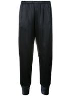 Vince - Slim Cropped Joggers - Women - Silk - L, Blue, Silk