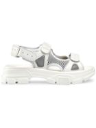Gucci Leather And Mesh Sandals - White