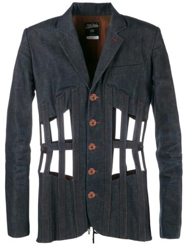 Jean Paul Gaultier Pre-owned Cage Design Denim Jacket - Blue