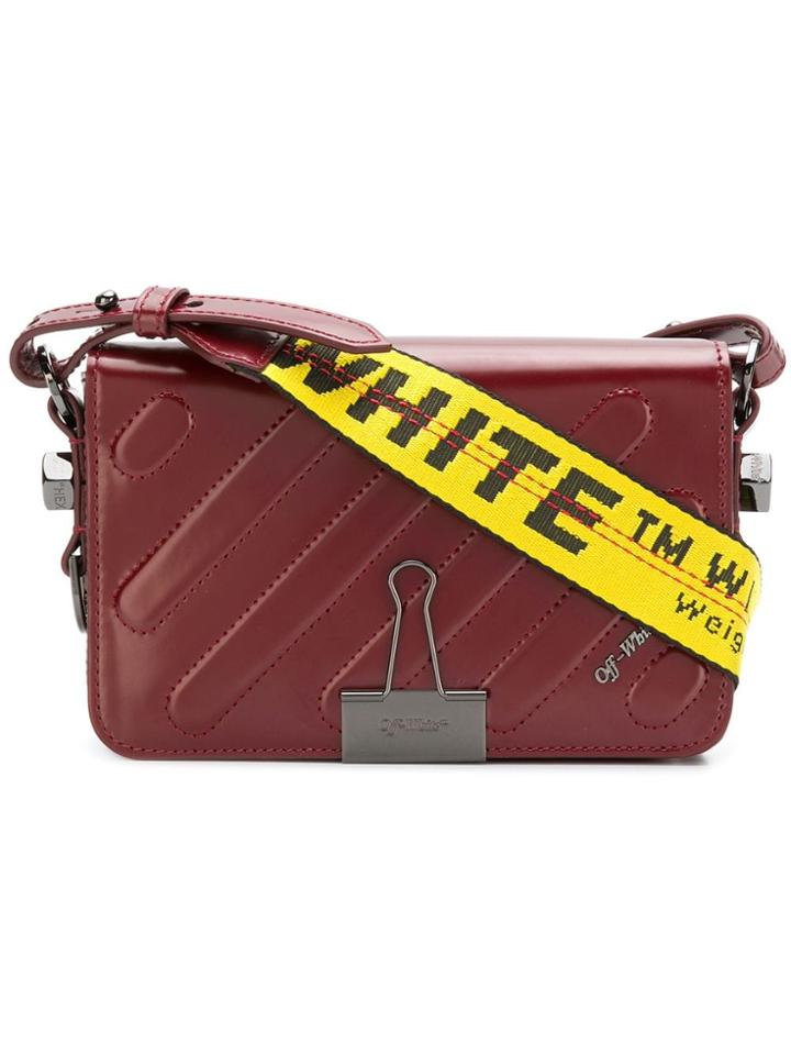 Off-white Binder Clip Shoulder Bag - Red