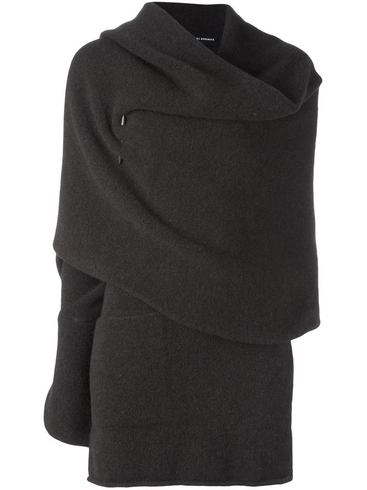 Isabel Benenato Draped One Sleeve Cape