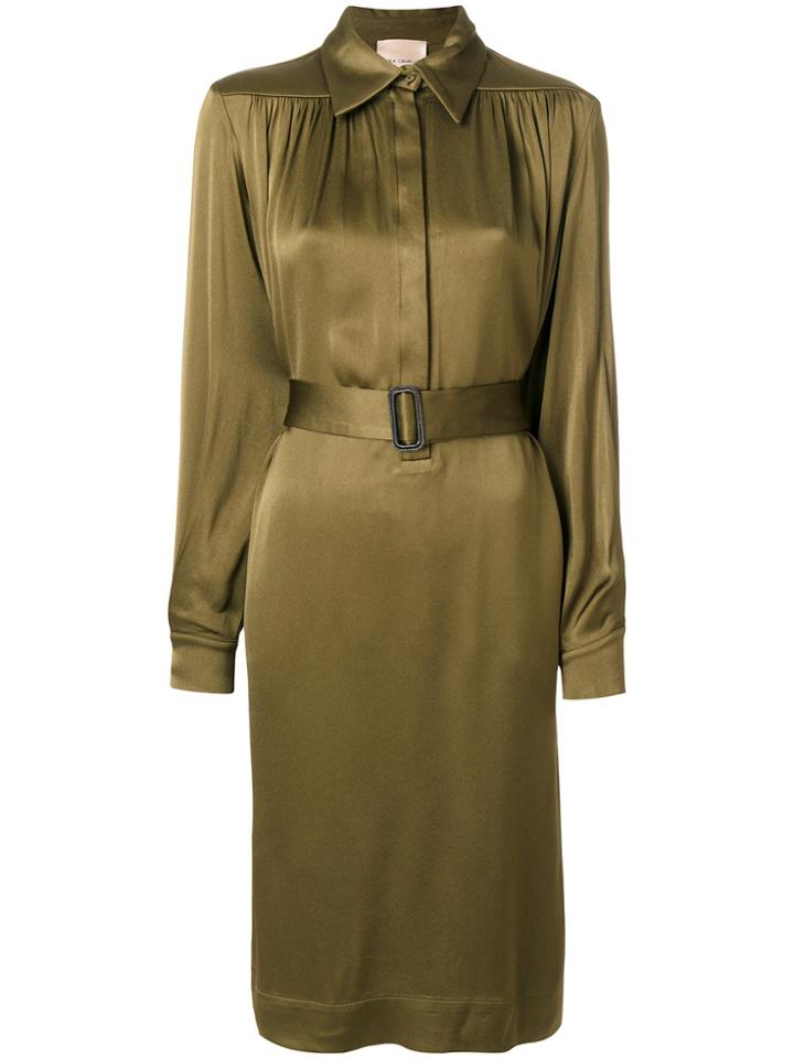 Erika Cavallini Belted Shirt Dress - Green