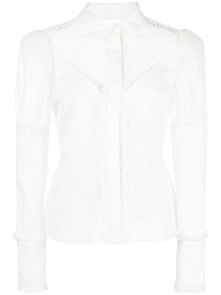 Alexis Virginia Sheer-panels Shirt - White