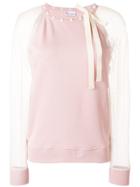 Red Valentino Mesh Sleeved Sweater - Nude & Neutrals
