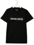 Emporio Armani Kids Teen Logo Patch T-shirt - Black