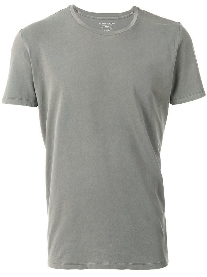 Majestic Filatures - Crew Neck T-shirt - Men - Cotton/spandex/elastane - Xl, Grey, Cotton/spandex/elastane