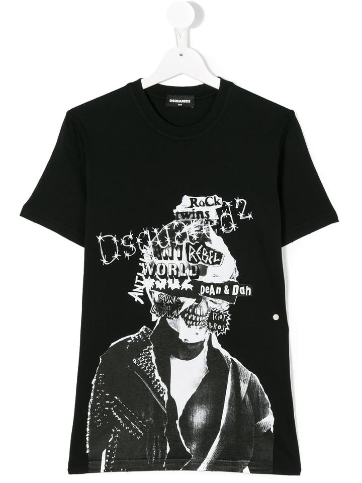 Dsquared2 Kids - Graphic Print T-shirt - Kids - Cotton - 16 Yrs, Black