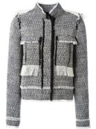 Lanvin Tweed Jacket, Women's, Size: 38, Black, Silk/cotton/acrylic/polyamide