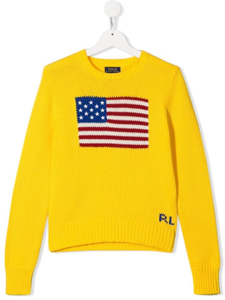 Ralph Lauren Kids Usa Flag Jumper - Yellow