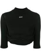 Off-white Cropped Logo Top - Black