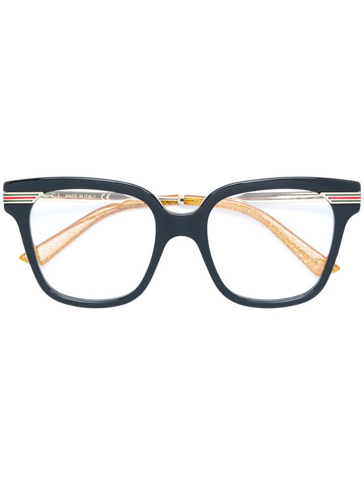 Gucci Eyewear Square Web Glasses - Metallic