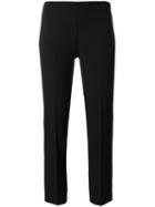 Blumarine Slim-fit Cropped Trousers, Women's, Size: 46, Black, Polyester/spandex/elastane