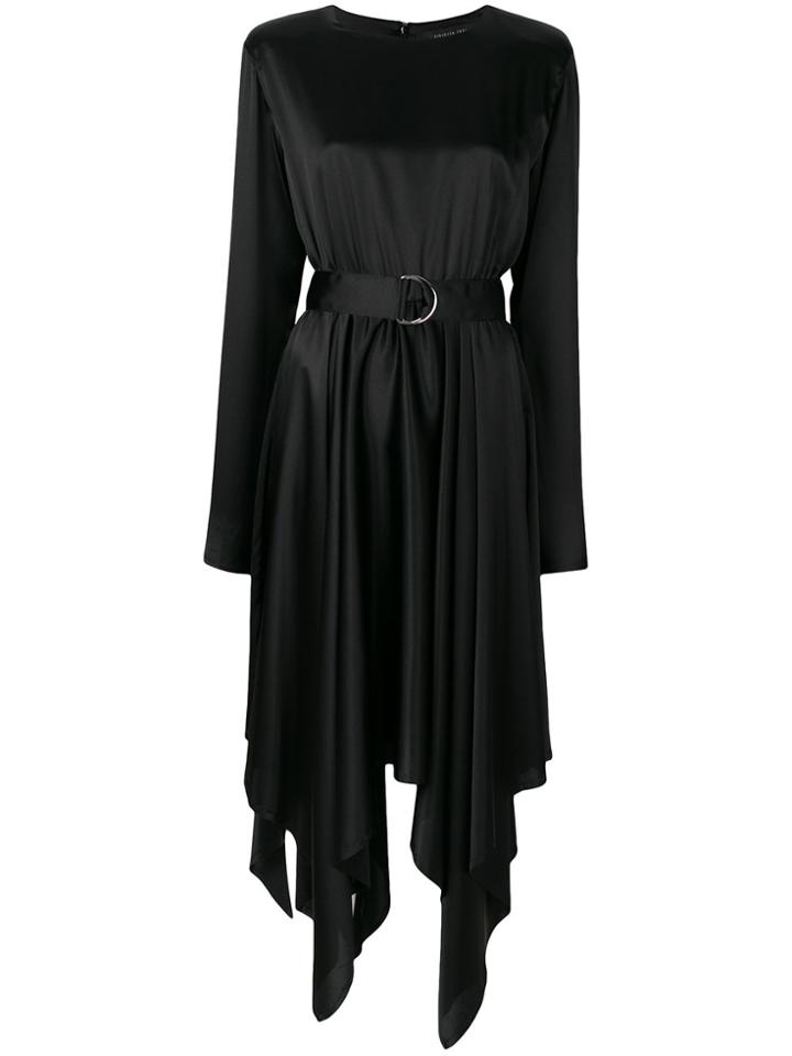 Federica Tosi Asymmetric Waterfall Dress - Black