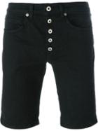 Dondup Buttoned Shorts, Men's, Size: 36, Black, Cotton/spandex/elastane