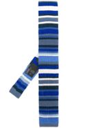 Etro Stripe Knitted Tie - Blue