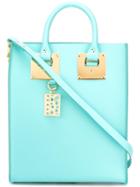 Sophie Hulme Rectangular Double Handles Tote, Women's, Blue, Calf Leather