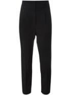 Red Valentino Laced Back Slim Trousers, Women's, Size: 40, Black, Acetate/polyester/cotton/spandex/elastane