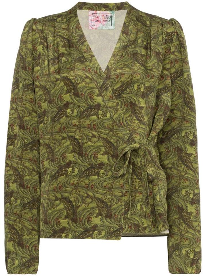 By Walid Haidee Japanese Print Blouse - Green