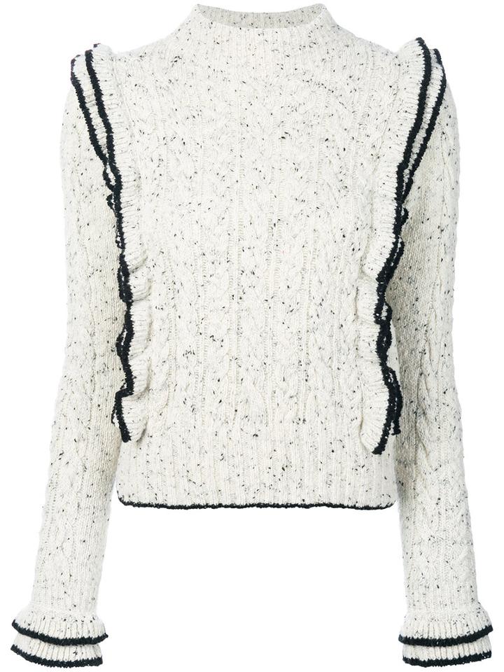 Philosophy Di Lorenzo Serafini - Contrast Side Layers Top - Women - Polyamide/viscose/wool - 42, White, Polyamide/viscose/wool