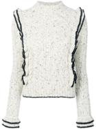 Philosophy Di Lorenzo Serafini - Contrast Side Layers Top - Women - Polyamide/viscose/wool - 42, White, Polyamide/viscose/wool