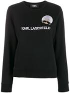 Karl Lagerfeld K/ikonik Embroidered Sweatshirt - Black