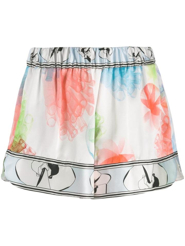 Genny Marine Print Shorts - White