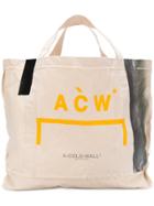 A-cold-wall* Logo Print Oversized Tote - Nude & Neutrals