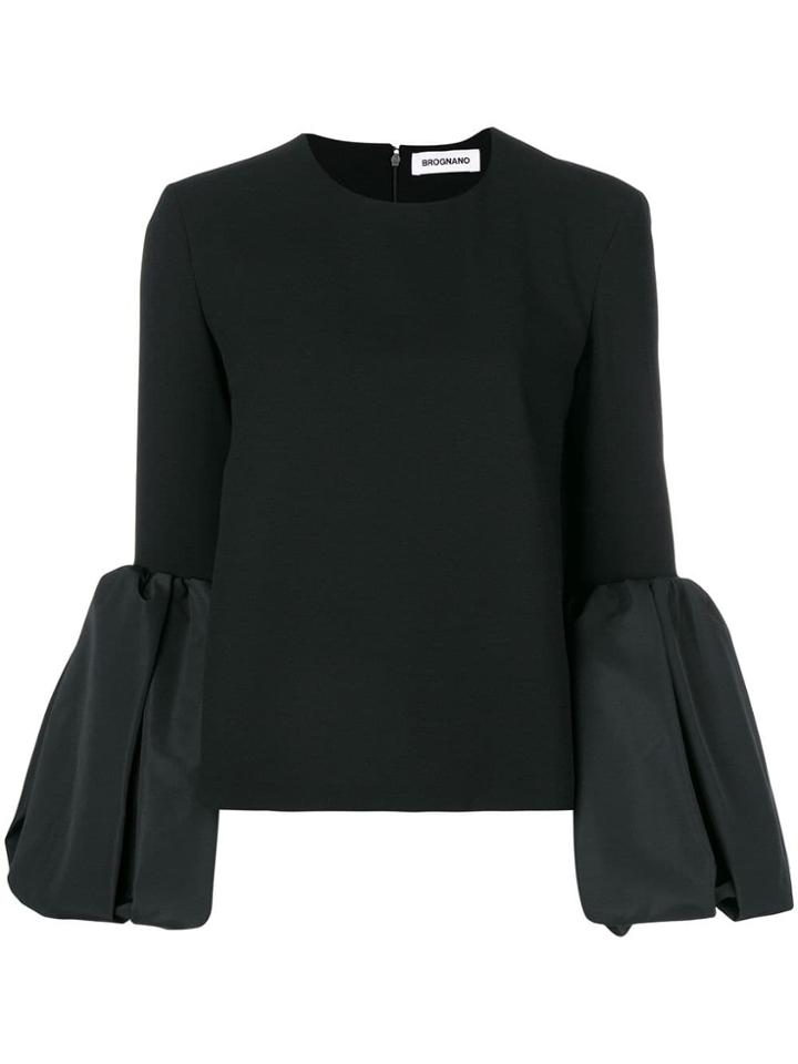 Brognano Loose Flared Blouse - Black