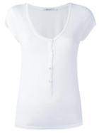 T By Alexander Wang Scoop Neck T-shirt, Women's, Size: Medium, White, Rayon