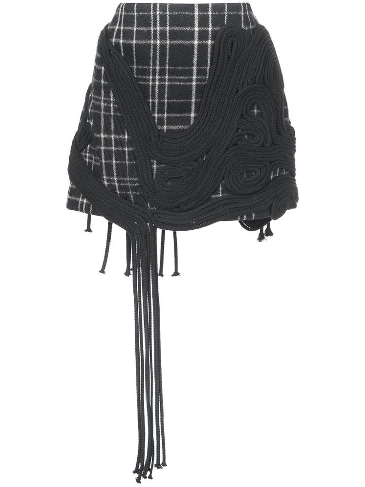 Vera Wang Checked Mini Skirt - Black