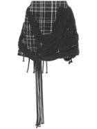 Vera Wang Checked Mini Skirt - Black