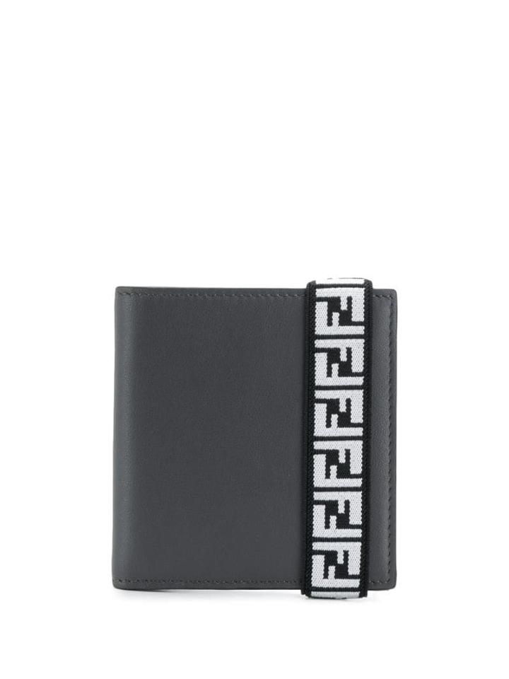 Fendi Ff Elasticated Strap Wallet - Grey