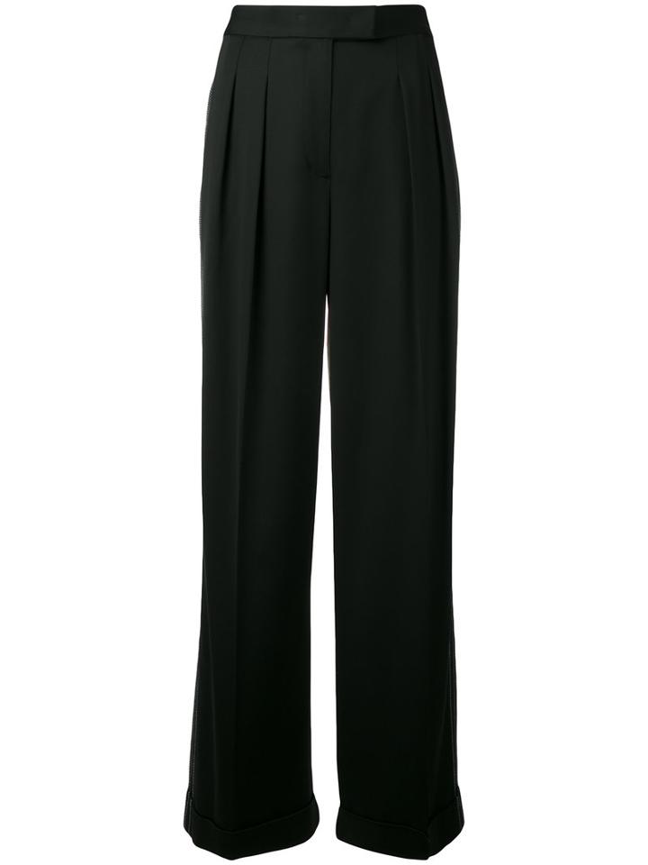 Dkny Two-tone Trousers, Women's, Size: 6, Black, Viscose/spandex/elastane/wool