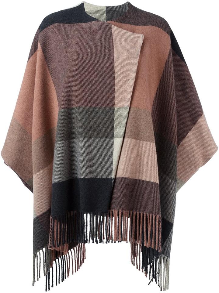 Etro Fringed Poncho, Women's, Size: 40, Pink/purple, Polyamide/wool