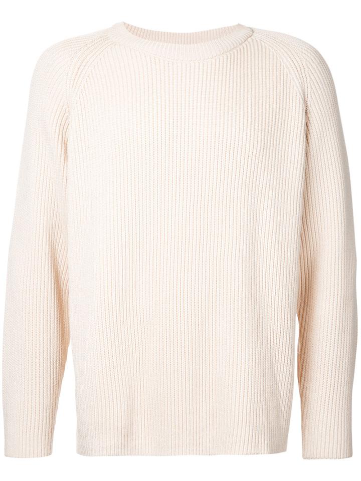 H Beauty & Youth - Ribbed Detail Jumper - Men - Cotton/polyester - S, Nude/neutrals, Cotton/polyester