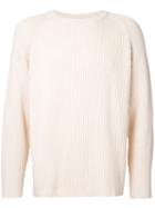 H Beauty & Youth - Ribbed Detail Jumper - Men - Cotton/polyester - S, Nude/neutrals, Cotton/polyester