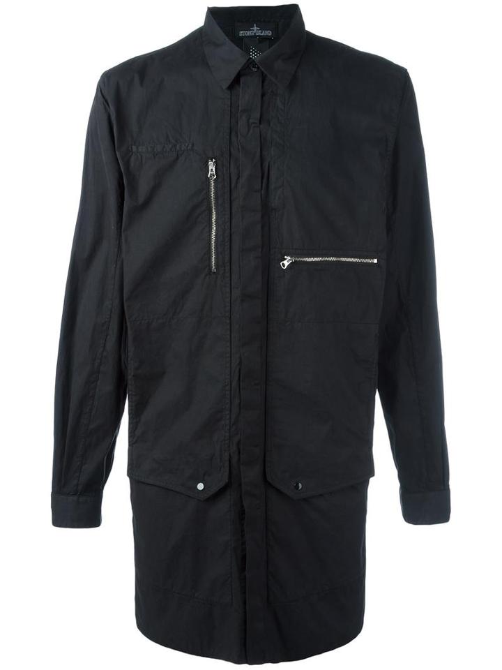 Stone Island Shadow Project Front Zipped Pockets Shirt, Men's, Size: Large, Cotton/polyamide