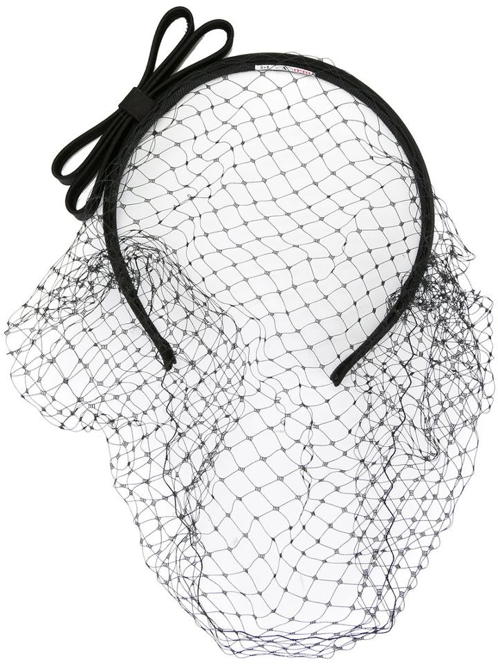 Red Valentino Fishnet Headband, Women's, Black, Satin/polyester