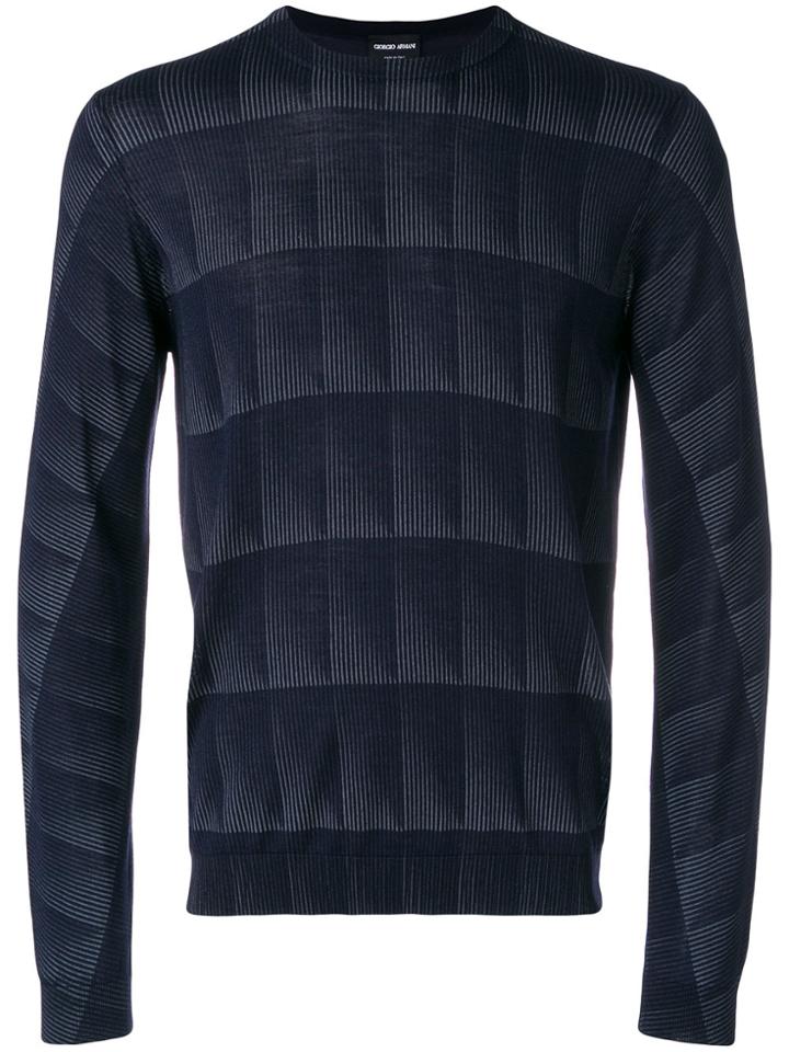 Giorgio Armani Tone-on-tone Jumper - Blue