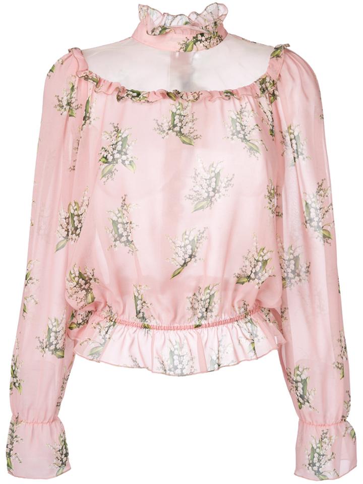 Blugirl Floral Print Blouse - Pink & Purple