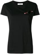Valentino Heart Appliqué T-shirt - Black