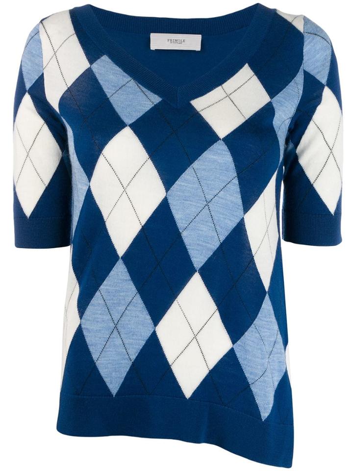 Pringle Of Scotland Argyle Knit Sweater - Blue