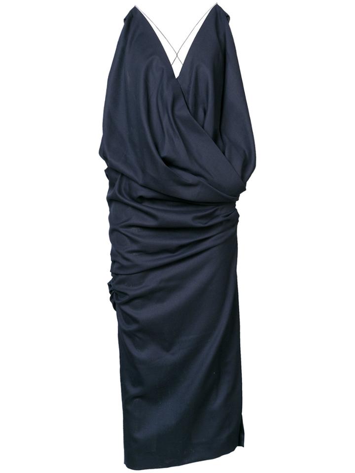 Jacquemus V-neck Open Back Dress - Blue