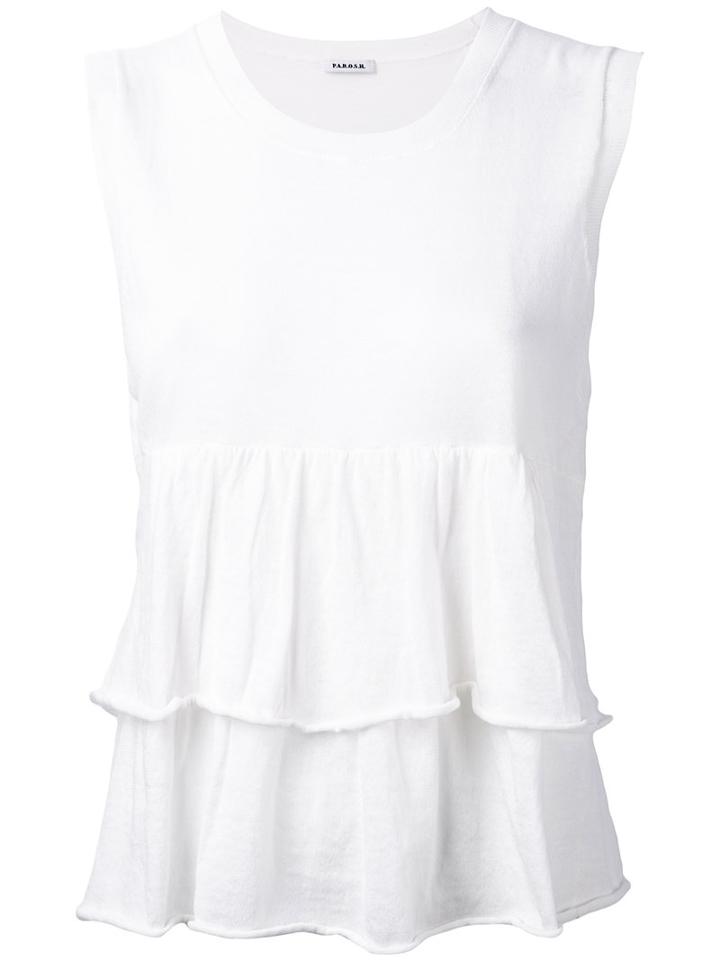 P.a.r.o.s.h. - Cerise Tank - Women - Cotton - M, White, Cotton