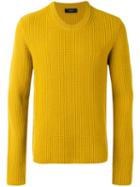 Joseph Ribbed Knit Jumper, Men's, Size: Small, Yellow/orange, Cashmere