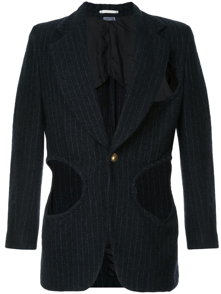 Comme Des Garçons Vintage Pinstripe Blazer - Blue