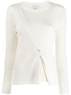 3.1 Phillip Lim Faux Pearl Bar Pin Sweater - White