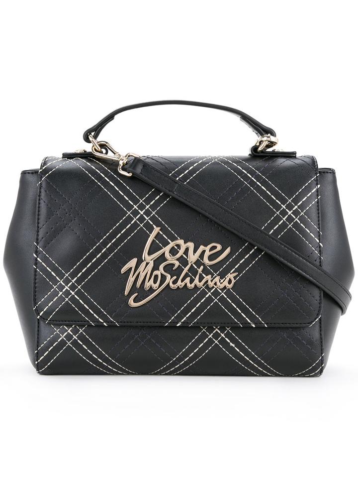 Love Moschino - Logo Plaque Tote - Women - Polyurethane - One Size, Black, Polyurethane