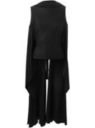 Sybilla Long Draped Vest, Women's, Size: 38, Black, Wool