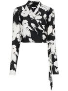 Ganni Gnni Alameda Ls Wrp Tie Top - Black